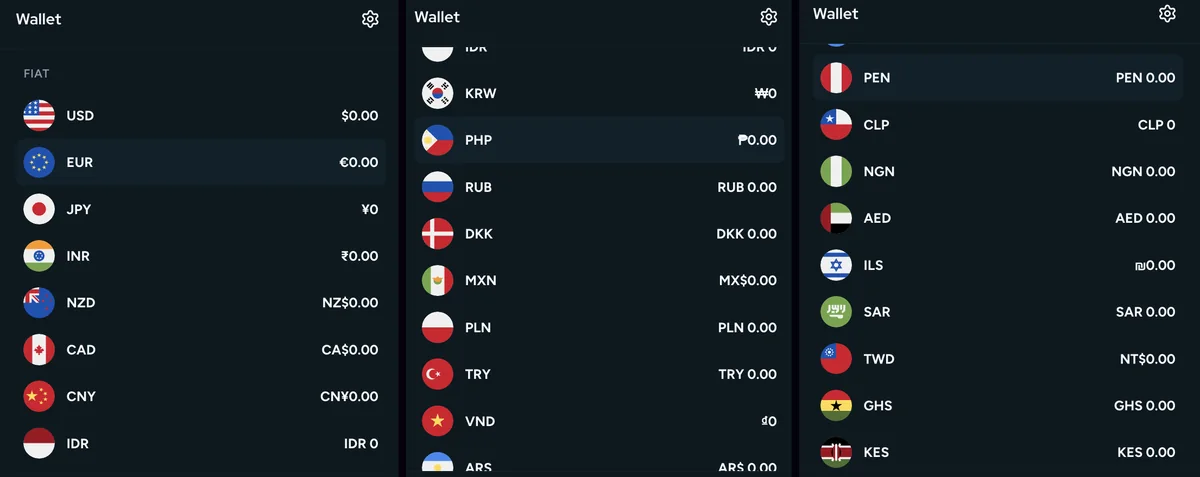 Housebets wallet fiat block listing twenty six currencies